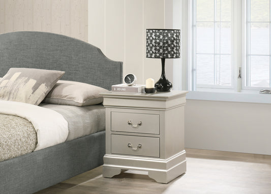 LouisPhillipe G02103-N Nightstand , Silver Champagne