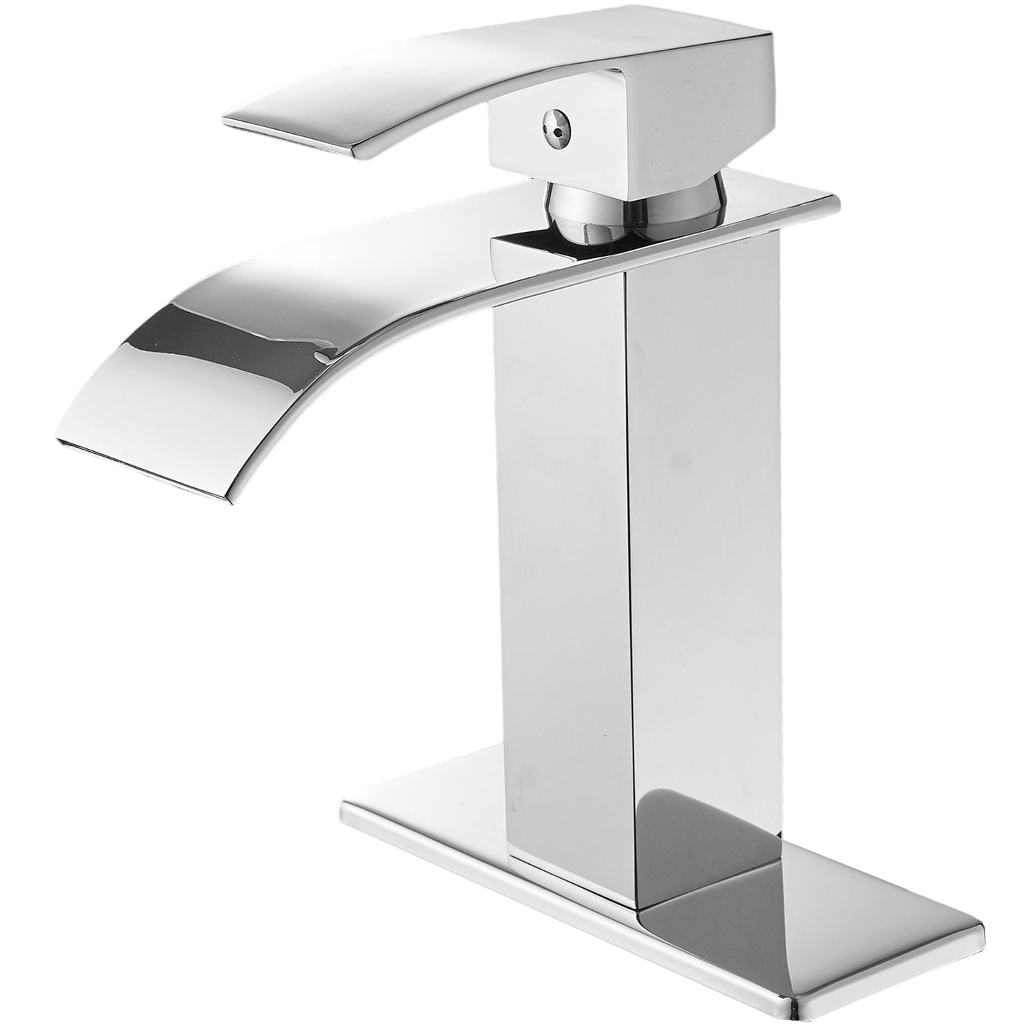 Luxurious Waterfall Single Handle Bathroom Faucet in Polished Chrome