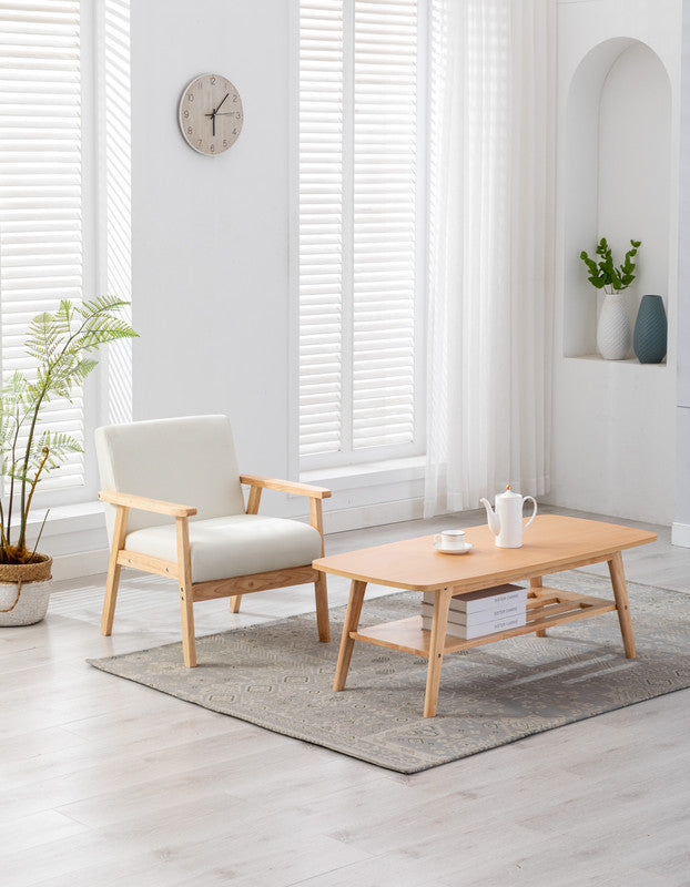 Elegant Beige Linen Coffee Table and Chair Set from the Bahamas