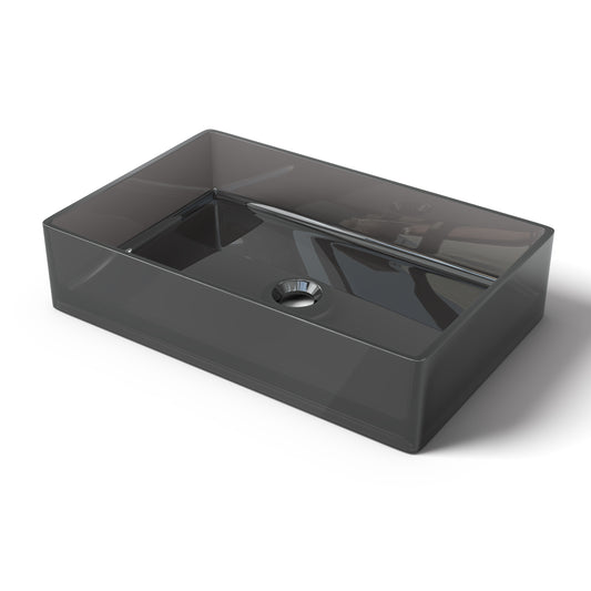 Transparent grey Solid surface basin