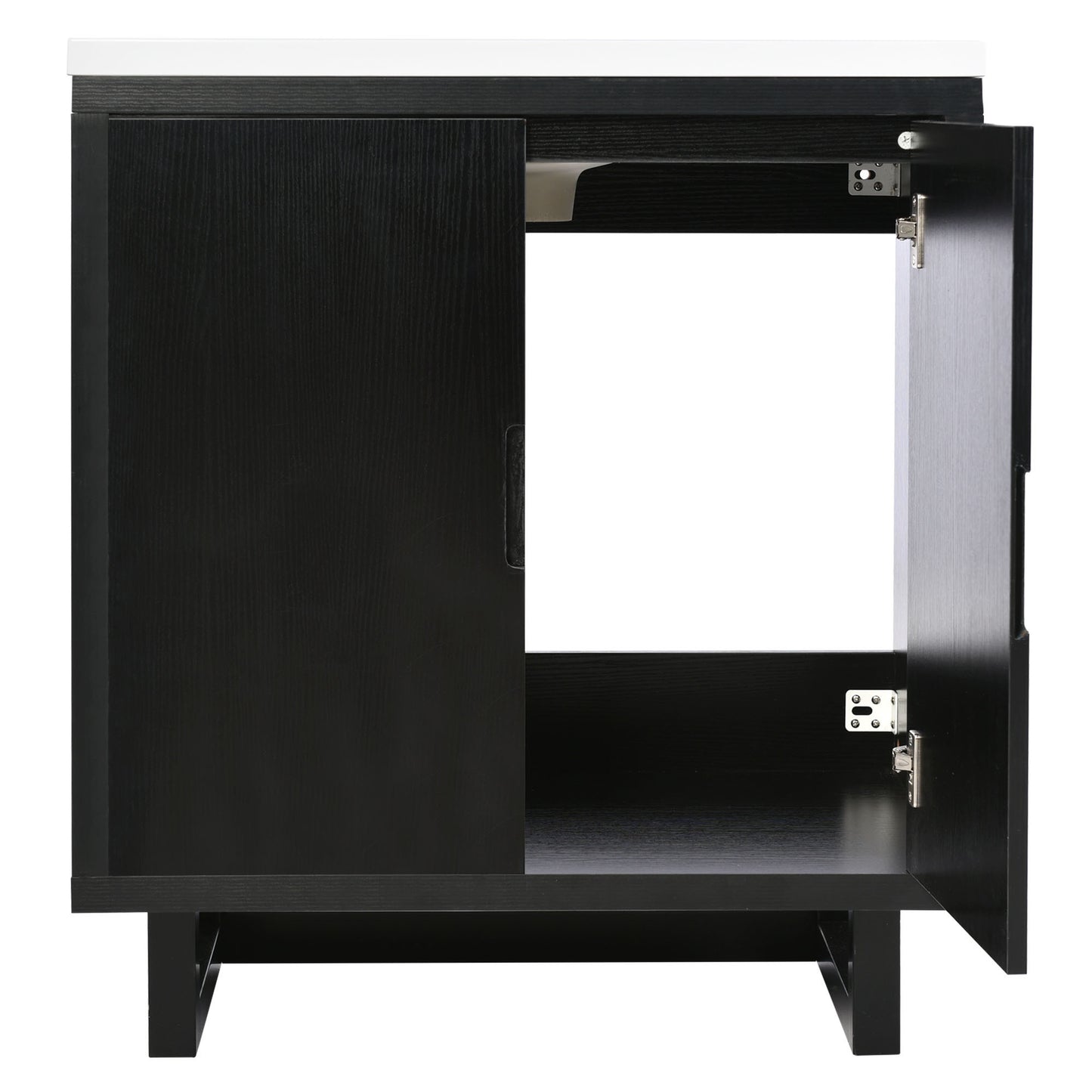 [Cabinet Only] 30" Bathroom vanity, black(Sink not included)