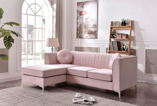 G794B-SC Pink Velvet Sofa Chaise by Glory Furniture