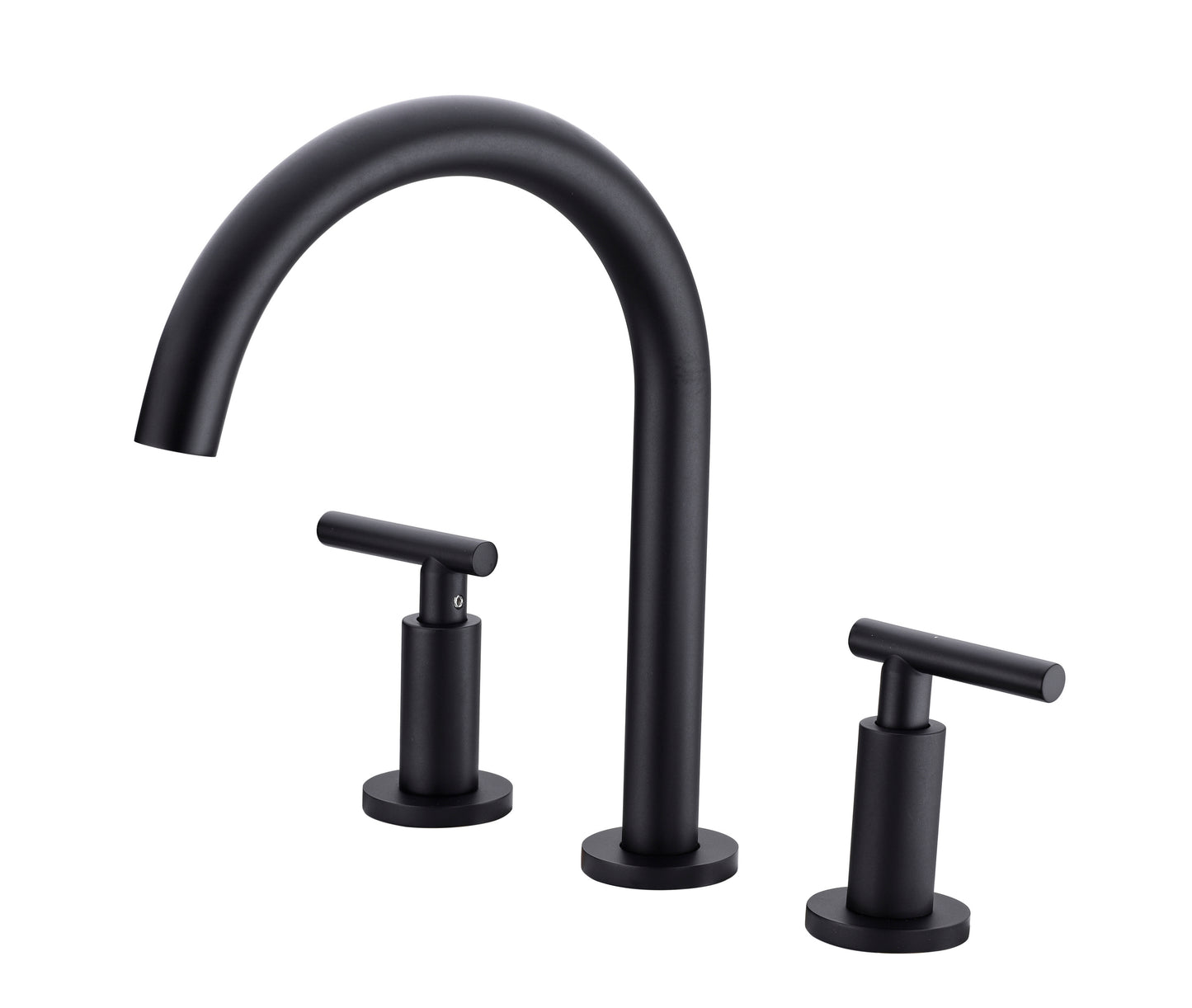 Modern Matte Black High Arc Widespread Bathroom Sink Faucet