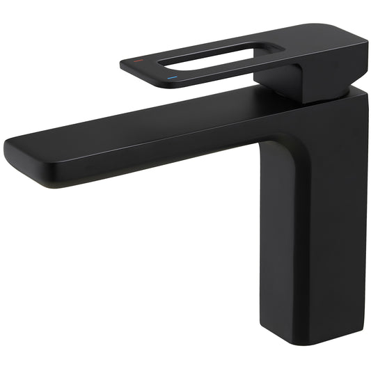 Modern Matte Black Single-Handle Bathroom Faucet