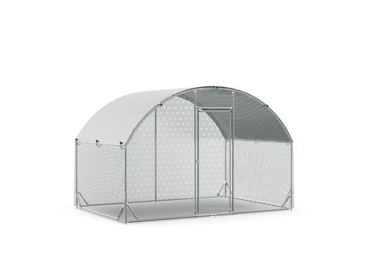 Large Metal Chicken Coop Upgrade Tri-Supporting Wire Mesh Chicken Run,Chicken Pen with Water-Resident & Anti-UV Cover,Duck Rabbit House Outdoor (10'W x 6.5'L x 6.5'H)