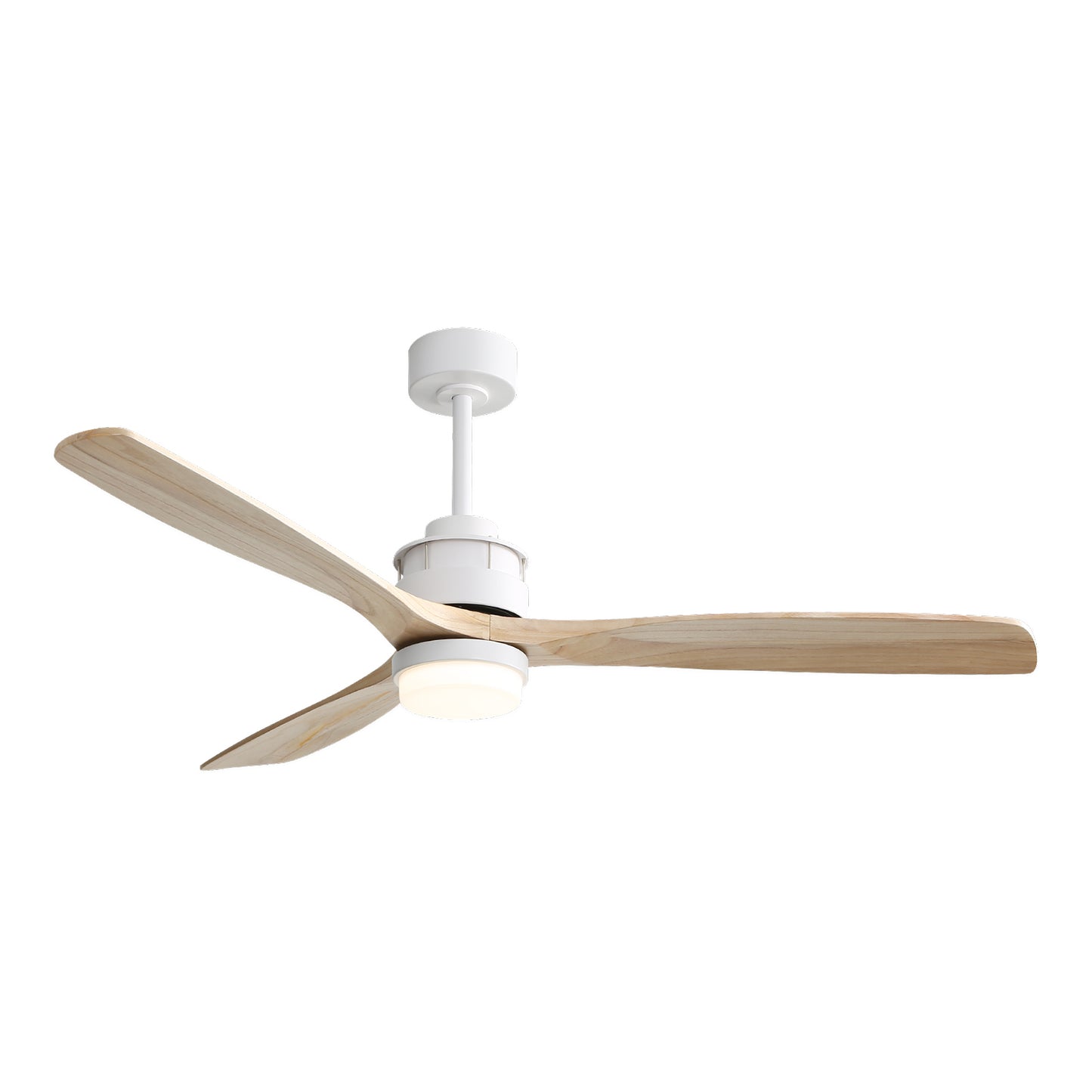 60 Inch Contemporary Ceiling Fan with Remote Control, 3 Mahogany Solid Wood Blades, Suitable for Indoor and Outdoor Use