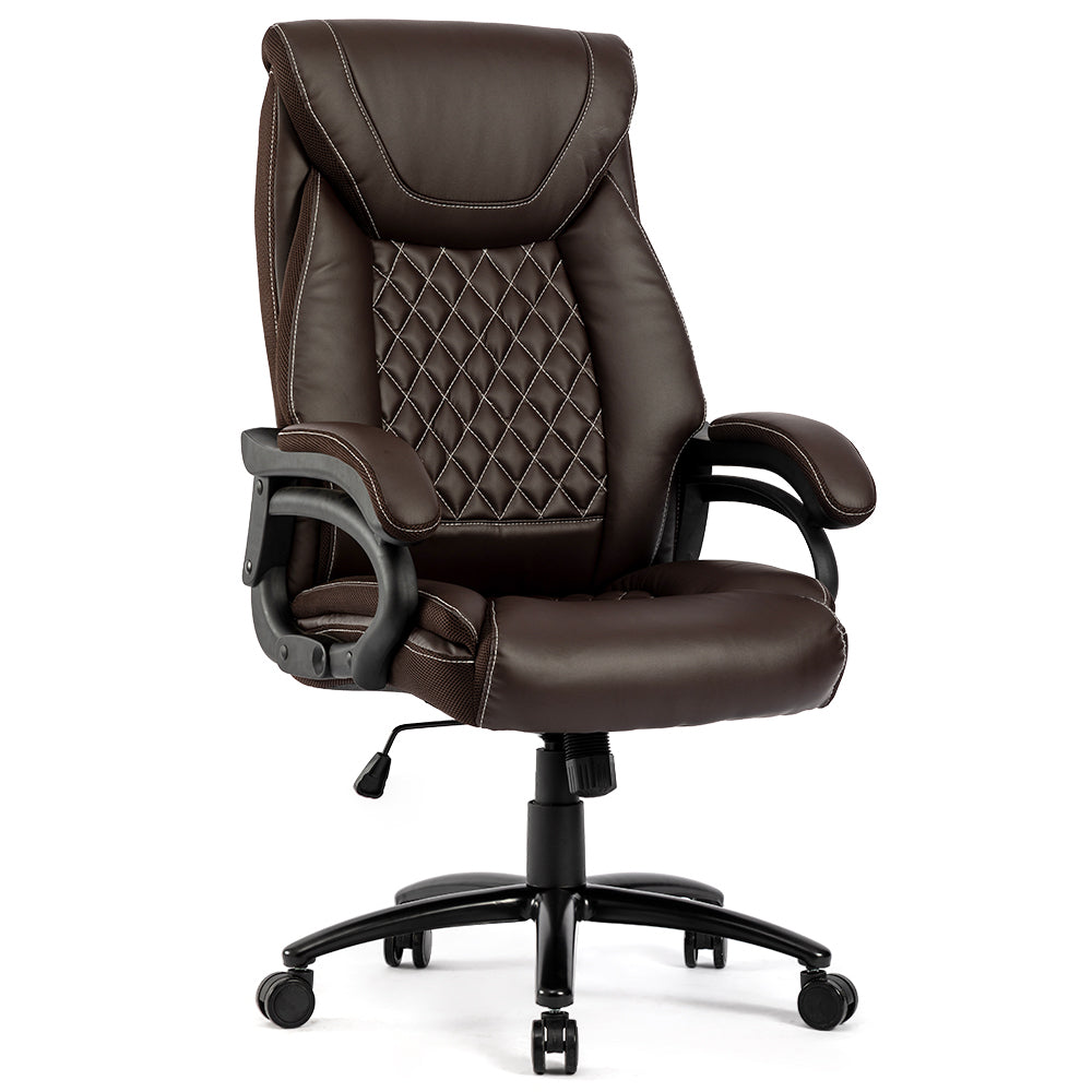 PU Leather Office Chair Big and Tall Desk Chair 360°Swivel Office Chair Adjustable Height with Soft Armrest,300lbs