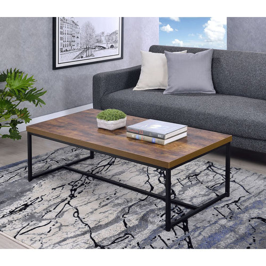 Weathered Oak and Black Bob Coffee Table - Industrial-Inspired Living Room Furniture