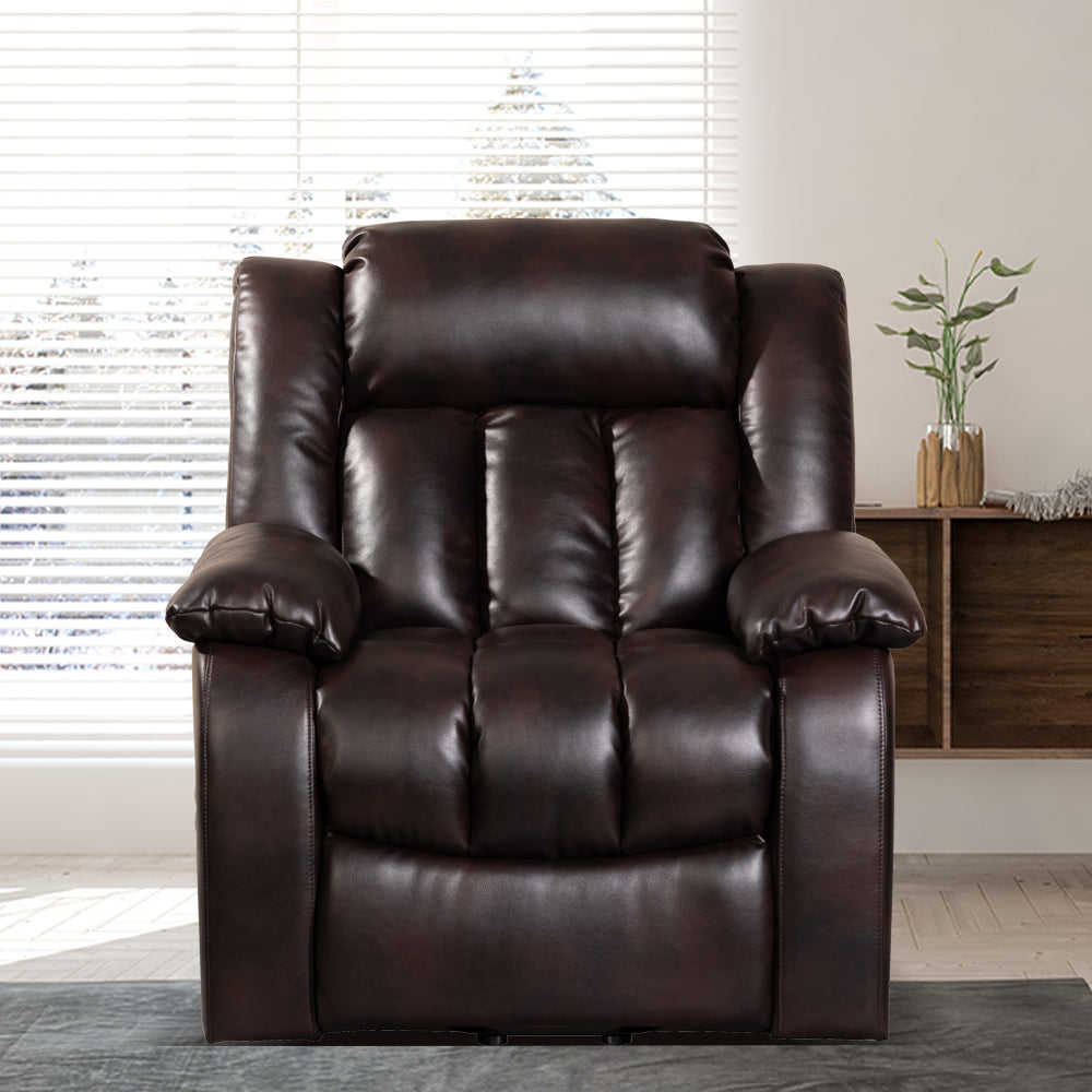 Lehboson Red Brown Power Lift Chair Recliner for Elderly