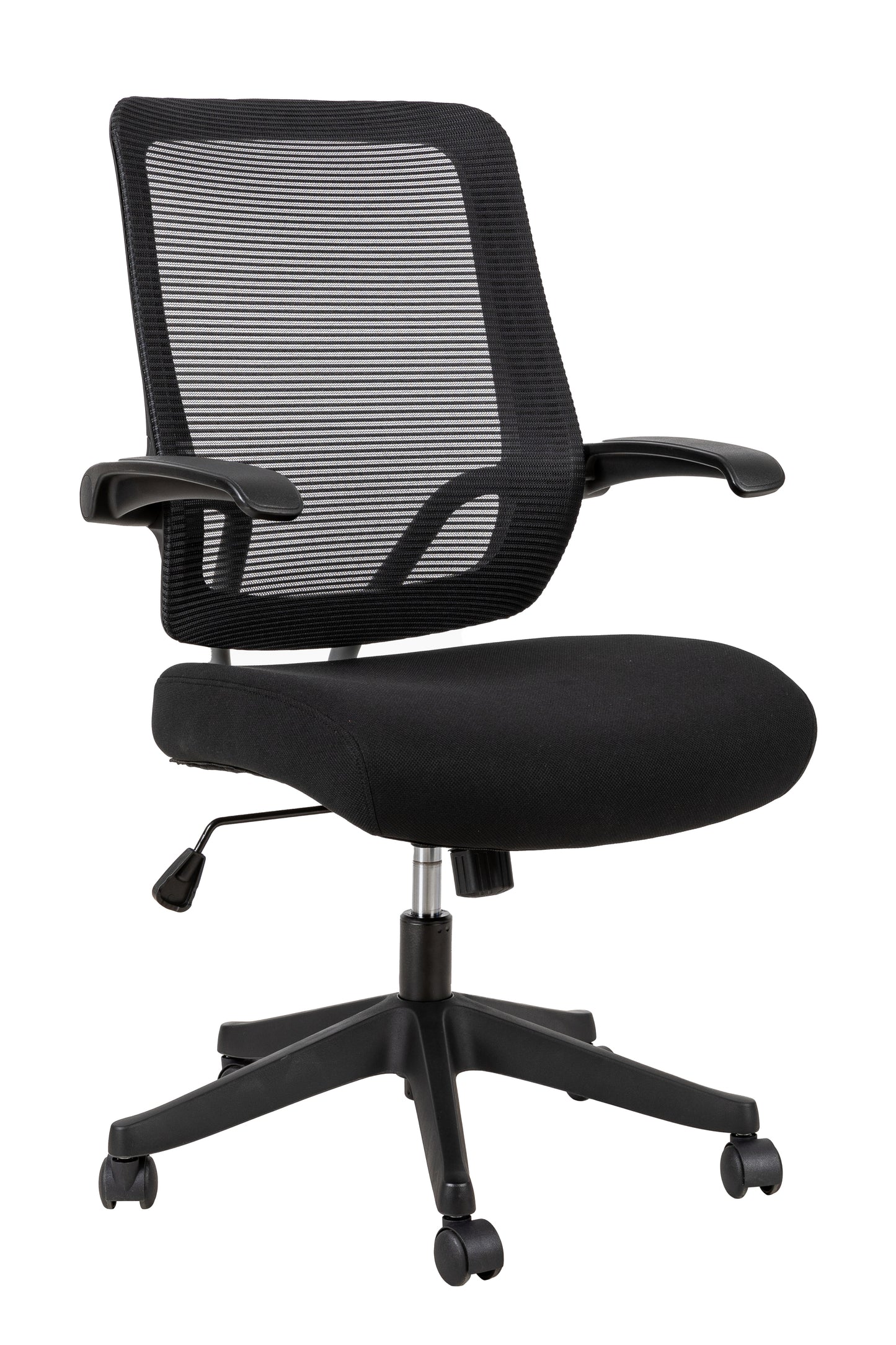 Mid task office chair with flip up arms, tilt angle max to 105 °,300LBS,Black