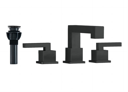 Modern Matte Black Waterfall Bathroom Faucet with 2 Handles