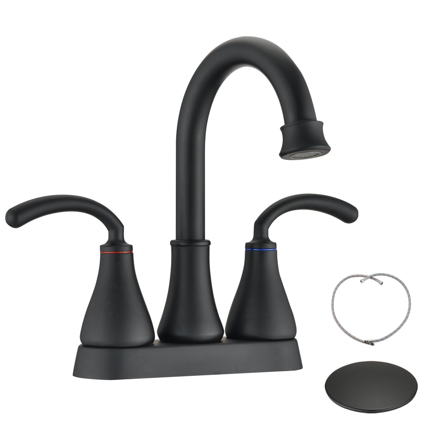 Contemporary Dual Handle Bathroom Sink Faucet with Swiveling Spout