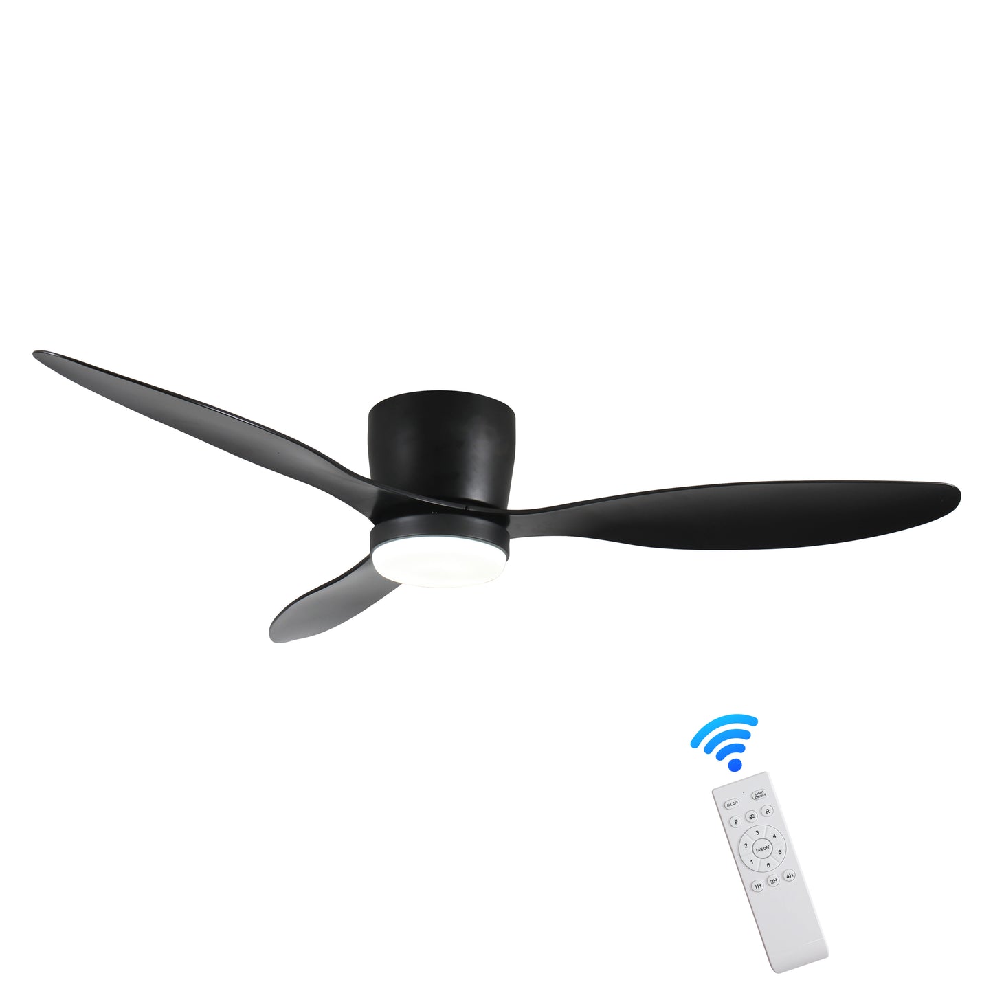 42 Matte Black Ceiling Fan with Adjustable LED Light and Remote Control