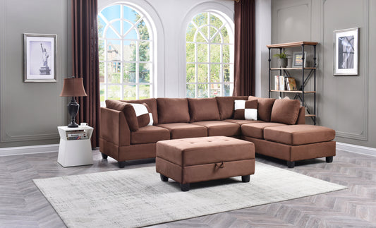 Comfortable Glory Furniture Malone G632B-SC Chocolate Microfiber Sectional