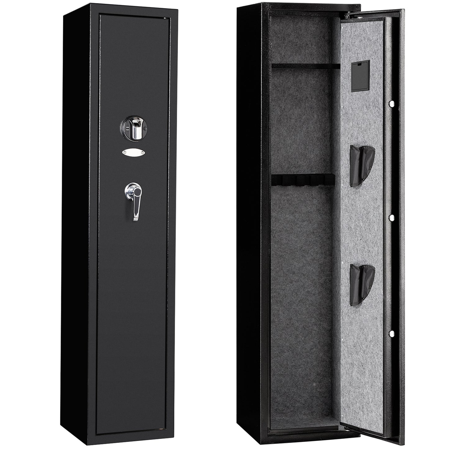 Secure Steel Gun Safe with Fingerprint Unlock - Storage for 4 Firearms