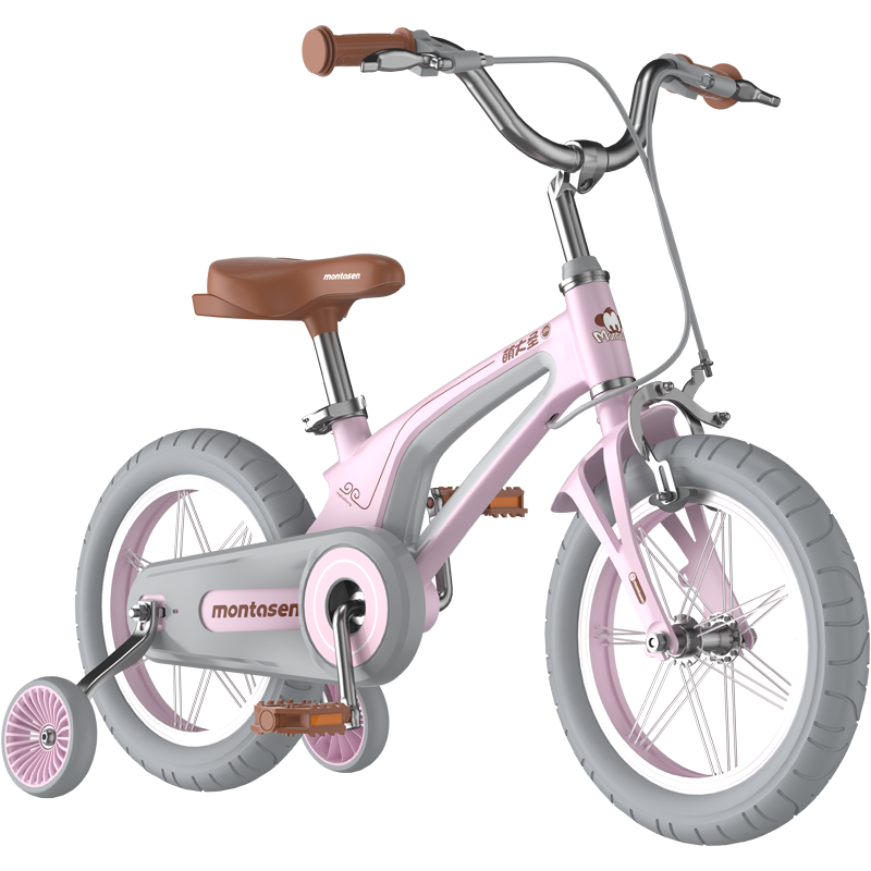 14" Kids Bike for Girls and Boys, Magnesium Alloy Frame with Auxiliary Wheel, Kids Single Speed Cruiser Bike.