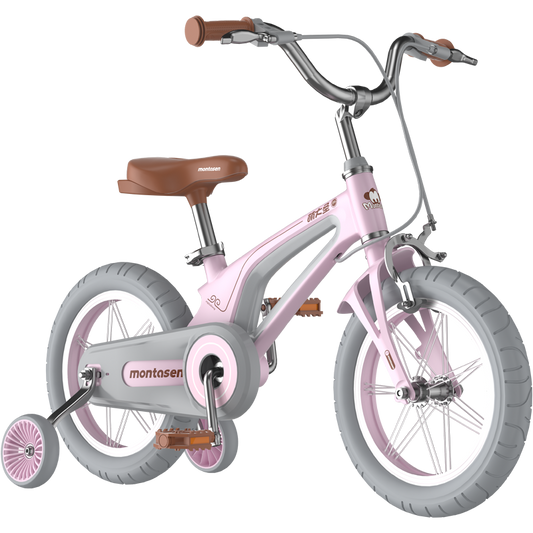 14" Kids Bike for Girls and Boys, Magnesium Alloy Frame with Auxiliary Wheel, Kids Single Speed Cruiser Bike.