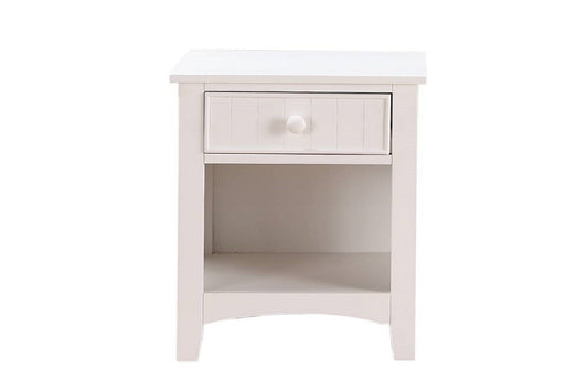 Karine Wooden Nightstand With One Drawer In White Finish