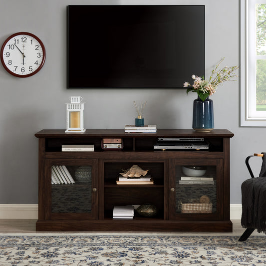 Modern Brown TV Stand with Ample Storage for TVs Up to 65