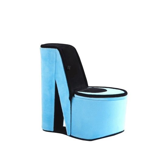 9" Tall Display Jewelry Box with Hidden Storage, High Heel Shoe Design, Turquoise Velvet