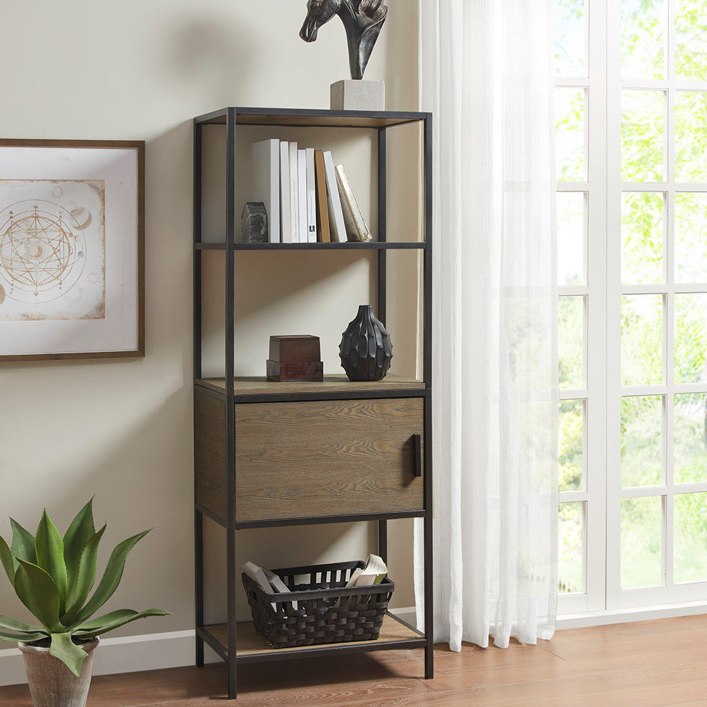 3-Shelf Bookcase with Storage Cabinet