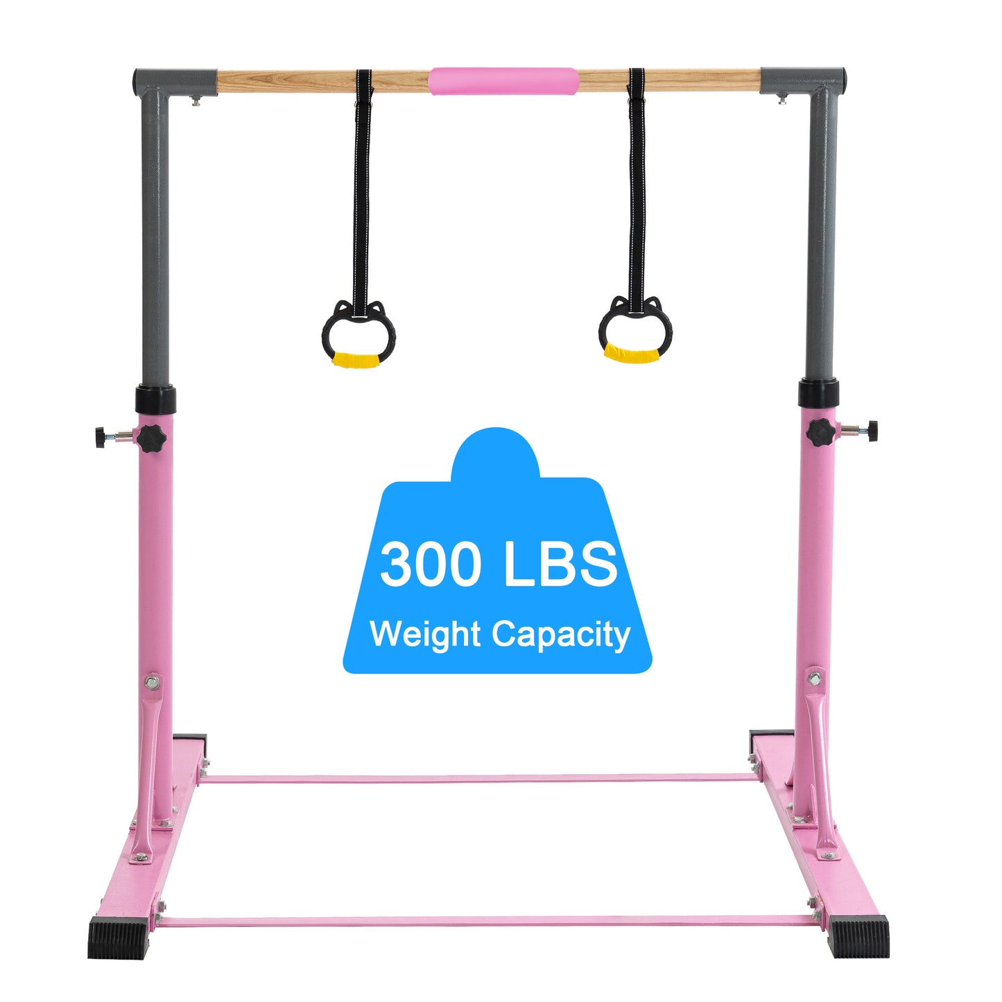 Pink Adjustable Gymnastics Horizontal Bar Set for Kids Home Use