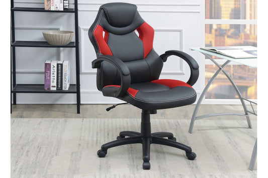 Office Chair Upholstered 1pc Cushioned Comfort Chair Relax Gaming Office Work Black And Red Color