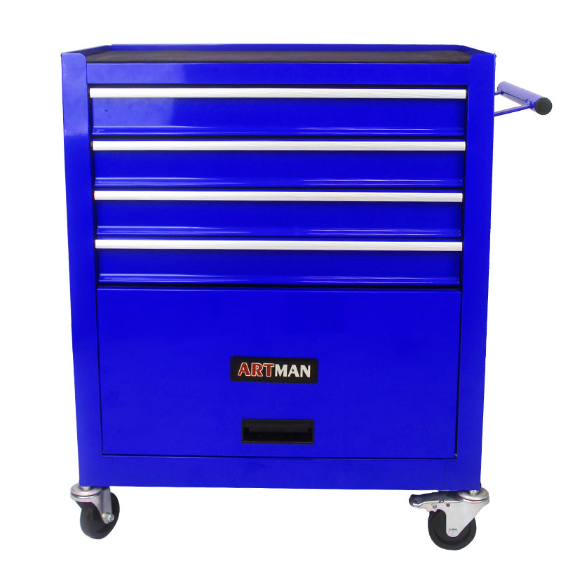 4 DRAWERS MULTIFUNCTIONAL TOOL CART WITH WHEELS-BLUE