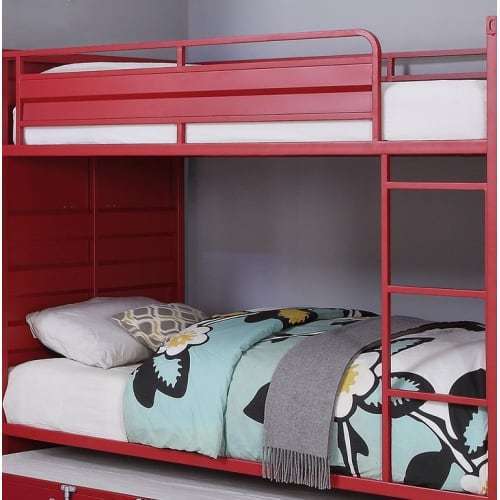 Red Cargo Industrial-Style Full/Full Bunk Bed