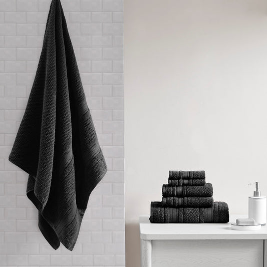 Luxurious Zero Twist Cotton Towel Set with Antimicrobial Treatment - 6-Piece Bath Linen Collection