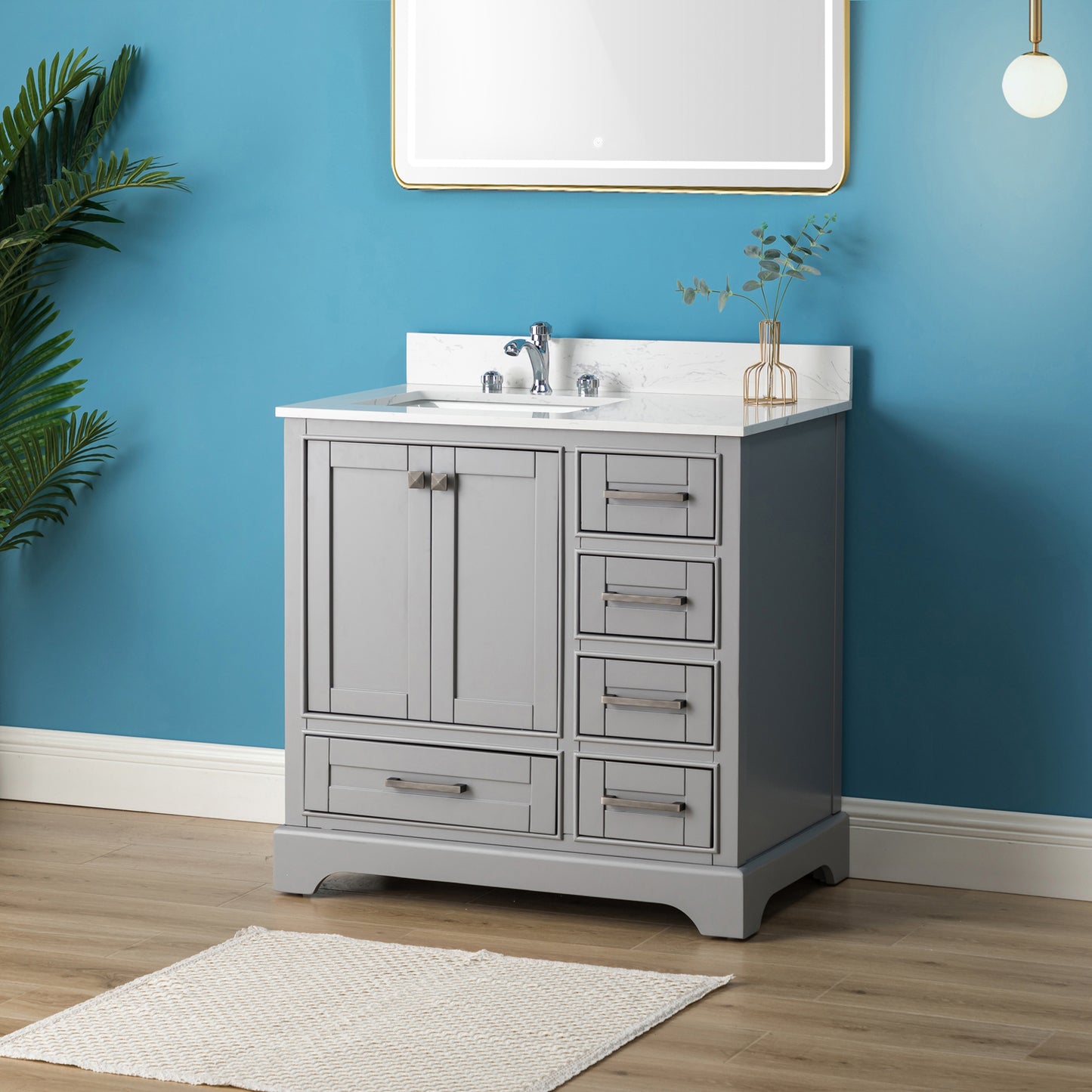 Myriam 36" Single Bathroom Vanity Set-GREY