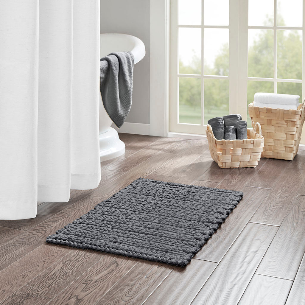 Chenille Chain Stitch Cotton Bath Rug