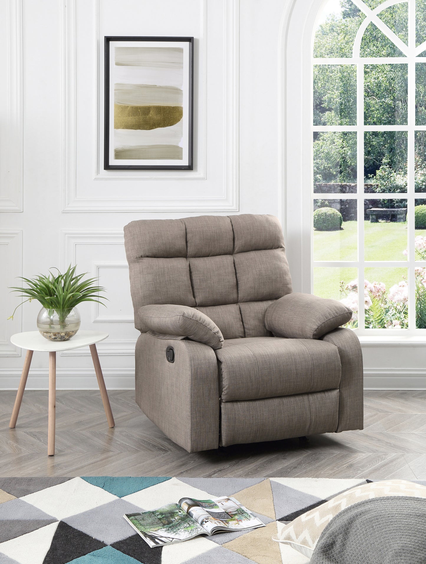 Luxurious Gray Cindy Rocker Recliner by Glory Furniture