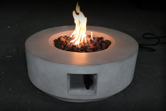 Modern Fiber Reinforced Concrete Outdoor Fire Pit Table with Lid