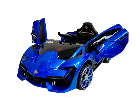 Ride-On Car with Remote Control for Kids Ages 3-6, Blue Electric Car with Swing Function