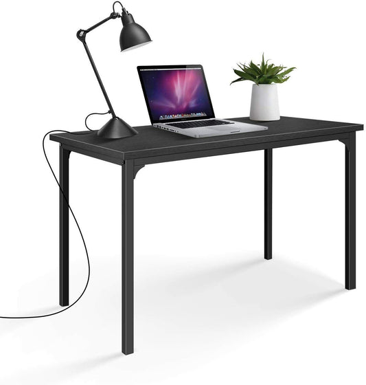 Elegant Steel-Framed Black Home Office Desk with Simple Design