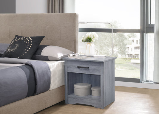 Hudson-1 G029-N  1 Drawer RTA Nightstand , Gray