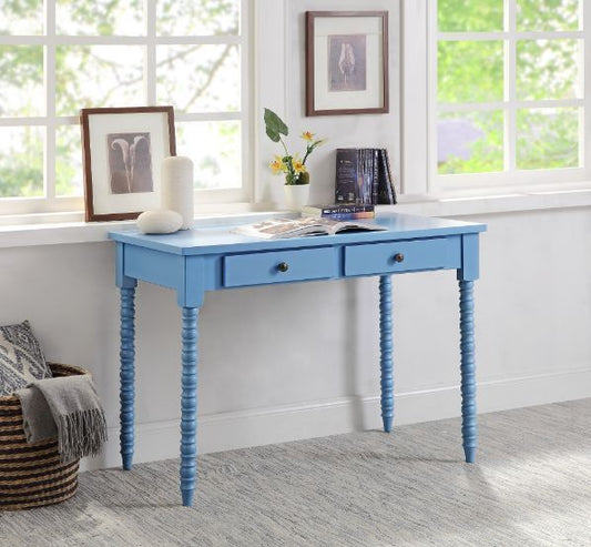 Blue Altmar Writing Desk with Vintage Style Storage Drawers