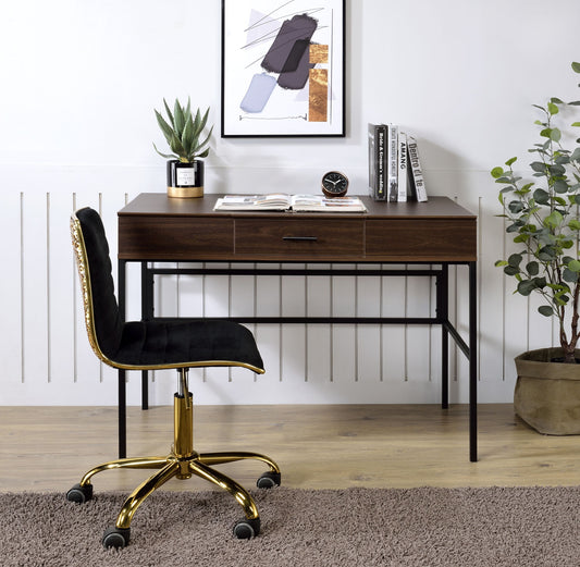 Writing Desk with USB Port in Oak and Black Finish