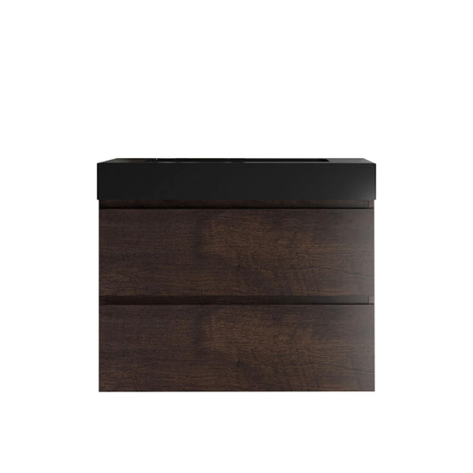 Alice-30W-105,Wall mount cabinet WITHOUT basin,Walnut color,With two drawers