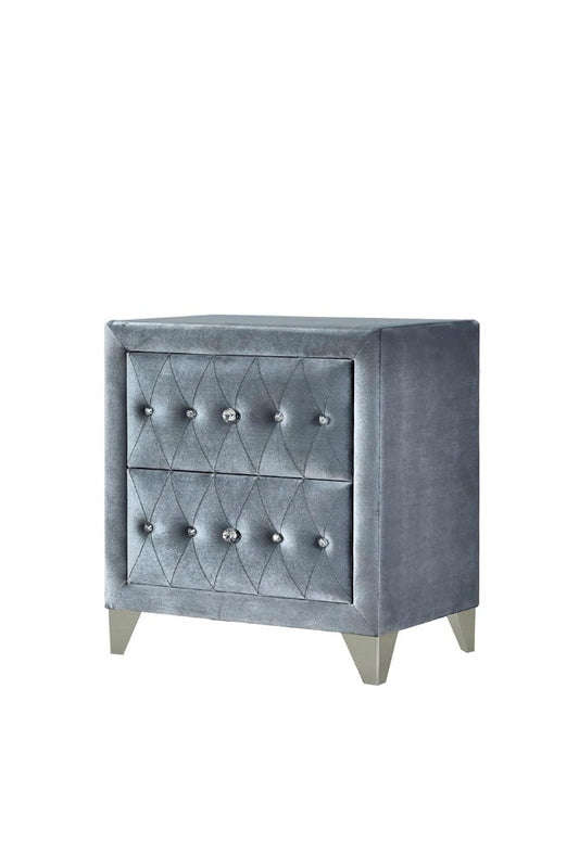 Dante Nightstand, Gray Velvet 24233