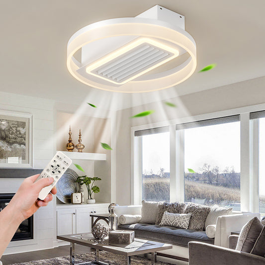 20-Inch Modern Bladeless Ceiling Fan with Remote Control, Washable Components, and Reversible Motor