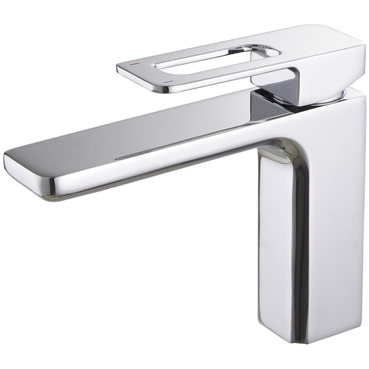 Elegant Polished Chrome Bathroom Faucet with Single-handle Control