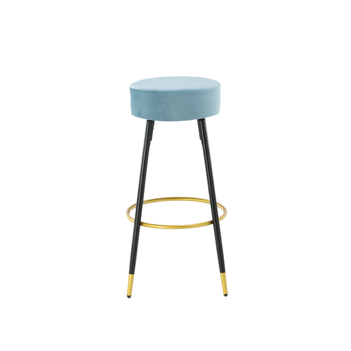 Counter Height Bar Stools Set of 2, Velvet Kitchen Stools Upholstered Dining Chair Stools 24 Inches Height with Golden Footrest for Kitchen Island Coffee Shop Bar Home Balcony,