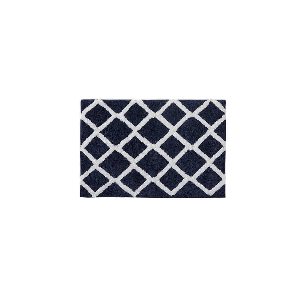 Refined Microfiber Bath Rug with Dual Geometric Design