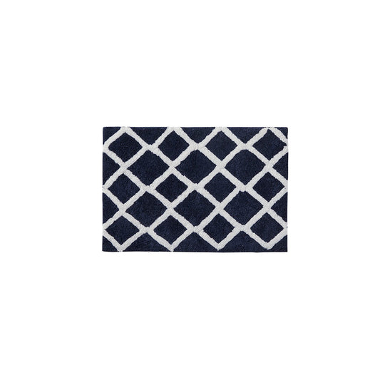 Refined Microfiber Bath Rug with Dual Geometric Design