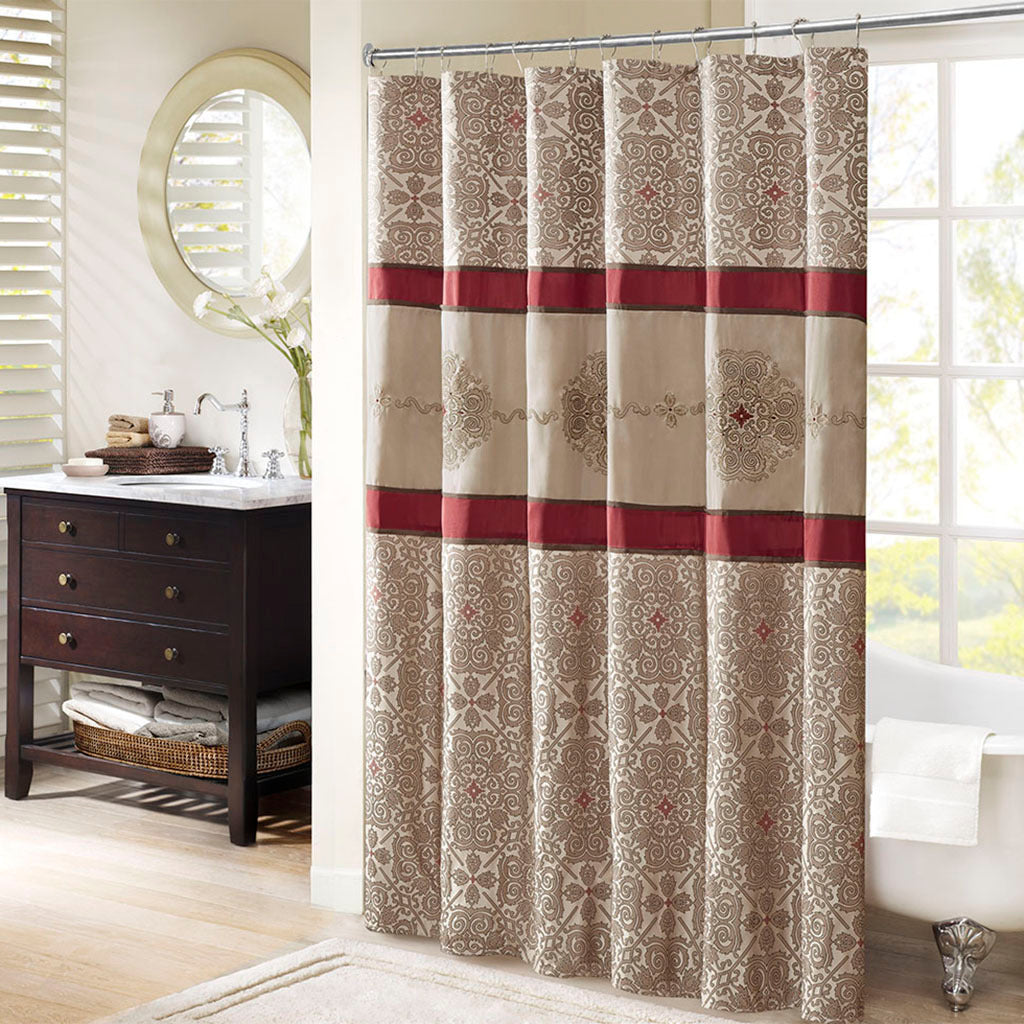 Embroidered Elegance Shower Curtain