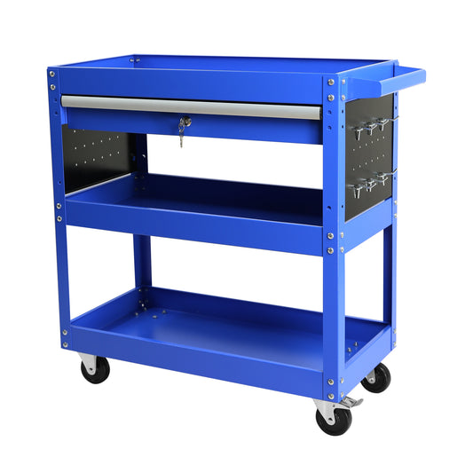 Rolling Tool Cart, Premium 1-Drawer Utility Cart, Heavy Duty Industrial Storage Organizer Mechanic Service Cart with Wheels and Locking System