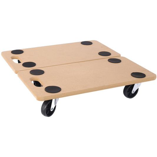 Furniture Moving Dolly, Heavy Duty Wood Rolling Mover with Wheels for Piano Couch Fridge Heavy Items, Securely Holds 500 Lbs (2pcs 22.8" x11.2" Platform)