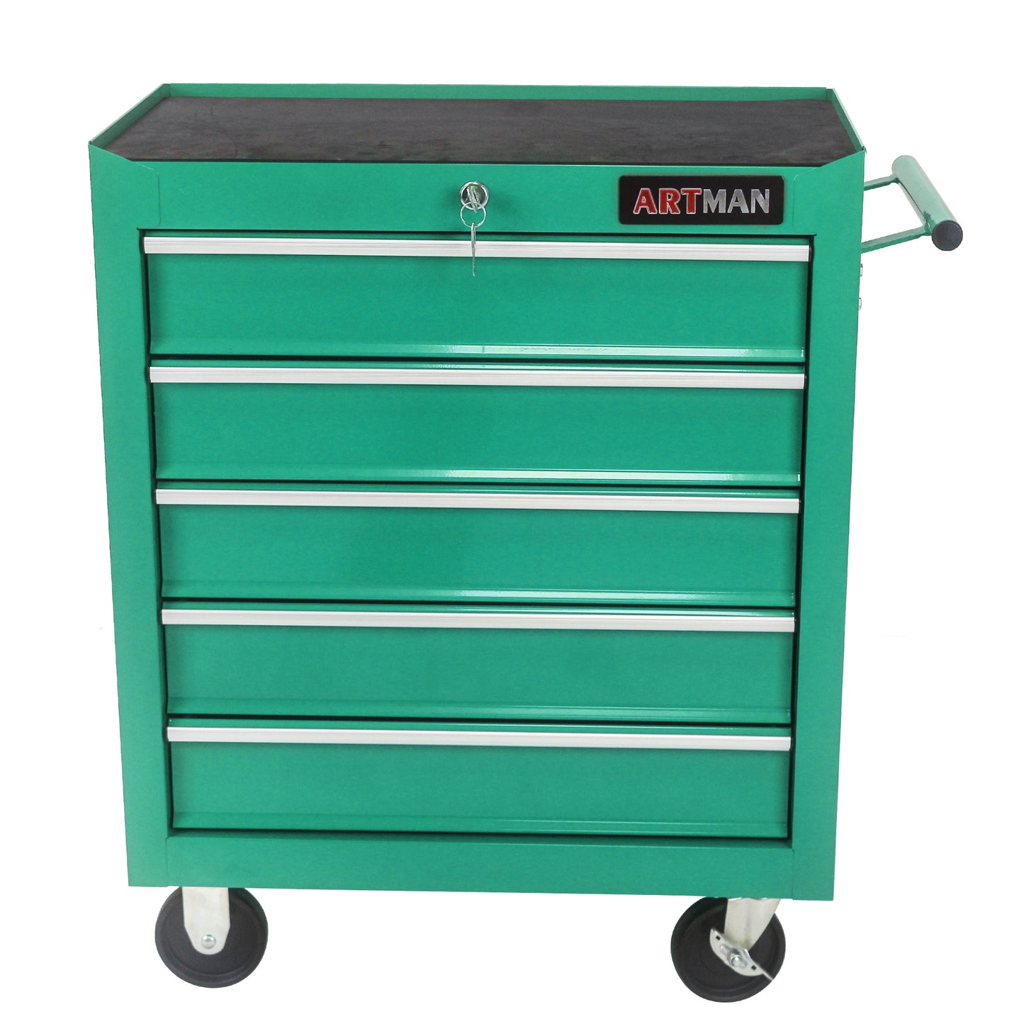 5 DRAWERS MULTIFUNCTIONAL TOOL CART WITH WHEELS-GREEN